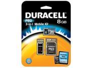 Duracell 8GB microSDHC Flash Card Model DU 3IN1C1008G R
