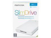 Memorex 500GB SilmDrive Portable Hard Drive USB 2.0 Model 98340 Silver