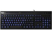 Adesso AKB 130EB SlimTouch 3 RGB colors illuminated Desktop USB keyboard with multimedia hot keys 4X large print keycap