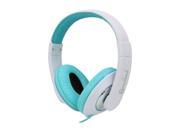 Syba CL AUD63035 Binaural Design Teal White Stereo Headset with 40mm Speaker at 20Hz 20kHz