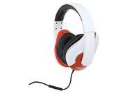 SYBA Oblanc SHELL Circumaural Lightweight and Comfortable Fit Audio Headphones with In line Microphone WHITE RED