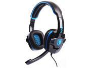 SADES SA 708 Circumaural Primary PC Gaming Headset w Noise Cancelling Black Blue