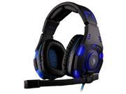 SADES SA 907 Circumaural PC Gaming Headset w Microphone Volume Control Black Blue