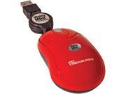 PC Treasures Retractable Mighty Mini Mouse 07217 Red Wired Mouse