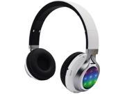 QFX White H 252 WHT Bluetooth Headphones With Disco Lights and FM Radio