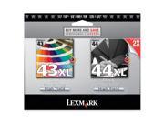 LEXMARK 18Y0372 Twin Pack 44XL 43XL Print Cartridges Black and Color