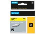 DYMO 18055 Rhino Heat Shrink Tubes Industrial Label Tape Cassette 1 2 x 5 ft White