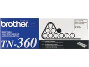 Brother TN360 High Yield Toner Cartridge 2 600 Pages Yield; Black