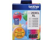 Brother LC203CL XL 3 Pack Innobella High Yield Color Ink Cartridges for MFC J4620DW; Cyan Magenta Yellow LC2033PK