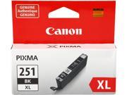 Canon CLI 251BK XL High Yield Black Ink Cartridge; 1 Black 6448B001