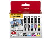 Canon CLI 251 BCMYG 5 Pack Ink Cartridge Black Cyan Magenta Yellow Gray