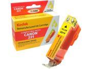 KODAK Remanufactured Ink Cartridge Compatible With Canon 221 221Y CLI 221Y High Yield Yellow