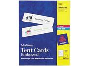 Avery 5305 Tent Cards White 2 1 2 x 8 1 2 2 Cards Sheet 100 Cards Box