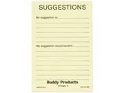 Buddy Products 5621 Suggestion Box Cards 4 x 6 Yellow 50 Cards Pack