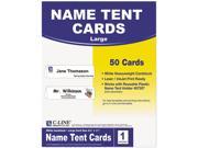 C line 87517 Tent Cards White 4 1 4 x 11 1 Card Sheet 50 Cards Box