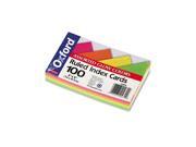 Oxford 40279 Ruled Index Cards 3 x 5 Glow Green Yellow Orange Pink 100 Pack
