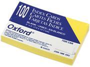 Oxford 7320 CAN Unruled Index Cards 3 x 5 Canary 100 Pack