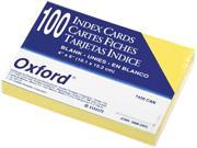 Oxford 7420 CAN Unruled Index Cards 4 x 6 Canary 100 Pack