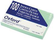 Oxford 7421 GRE Ruled Index Cards 4 x 6 Green 100 Pack