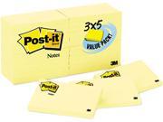 Post it Notes 655 24VAD B Original Notes 3 x 5 Canary Yellow 24 90 Sheet Pads Pack