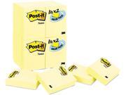 Post it Notes 653 24VAD B Original Notes 1 1 2 x 2 Canary Yellow 24 90 Sheet Pads Pack