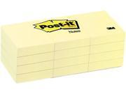 Post it Notes 653 YW Original Notes 1 1 2 x 2 Canary Yellow 12 100 Sheet Pads Pack