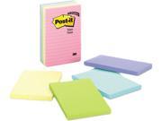 Post it Notes 660 5PK AST Original Pads in Pastel Colors 4 x 6 Lined Five Colors 5 100 Sheet Pads Pack