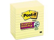 Post it Notes Super Sticky 675 6SSCY Super Sticky Notes 4 x 4 Lined Canary Yellow 6 90 Sheet Pads Pack