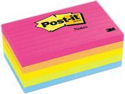 Post it Notes 635 5AN Original Pads in Neon Colors 3 x 5 Lined Neon Colors 5 100 Sheet Pads Pack