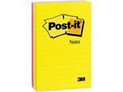 Post it Notes 660 3AU Ultra Color Notes 4 x 6 Lined Three Colors 3 100 Sheet Pads Pack