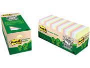 Post it Greener Notes 654R 24CP AP Recycled Notes 3 x 3 Pastel 24 75 Sheet Pads Pack