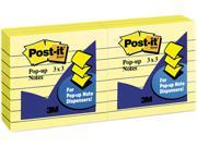 Post it Pop up Notes R 335 YW Pop Up Note Refills 3 x 3 Canary Yellow Lined 6 100 Sheet Pads Pack