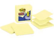 Post it Notes Super Sticky R440 YWSS Super Sticky Pop Up Refills 4 x 4 Canary Yellow Lined 5 90 Sheet Pads Pack