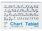 Pacon 74630 Chart Tablets w Cursive Cover Ruled 24 x 16 White 30 Sheets Pad