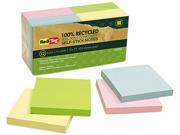 Redi Tag 26704 100% Recycled Notes 3 x 3 Four Colors 12 100 Sheet Pads Pack