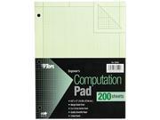 Tops 35502 Engineering Computation Pad Quadrille Rule Letter Green 200 Sheets Pad