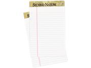 Tops 74005 Second Nature Recycled Pads Lgl Rule Red Margin 5 x 8 WE 12 50 Sheet Pads