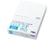 Tops 7523 Glue Top Ruled Pads Legal Rule 8 1 2 x 11 White 12 50 Sheet Pads Pack