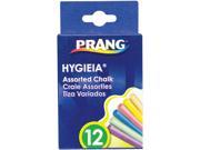 Dixon Prang 61400 Hygieia Chalk 0.375 Chalk Size Assorted Chalk 12 Pack 1 Pack