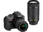 Nikon D3400 1573 DSLR Camera with 18 55 mm and 70 300 mm Lenses Black