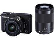 Canon EOS M10 0584C031 Mirrorless Digital Camera with 15 45mm and 55 200mm Lenses Black