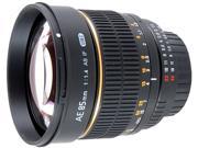 Rokinon 85MAFN SLR Lenses 85mm f 1.4 Aspherical Lens for Nikon DSLR Cameras w Automatic Chip Black