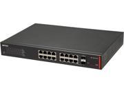Buffalo BS GS2016P 16 Port Gigabit Green Ethernet PoE Web Smart Switch with 2 SFP Slots