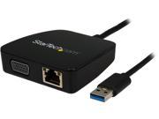 StarTech Black USB31GEVG Universal USB 3.0 Laptop Mini Docking Station w VGA GbE