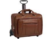 McKlein Brown 17 WEST TOWN Fly Through Checkpoint Friendly Detachable Wheeled Laptop Case Model 15704