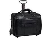 McKlein Black 17 WEST TOWN Fly Through Checkpoint Friendly Detachable Wheeled Laptop Case Model 15705