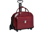 McKlein Red 15.4 GLEN ELLYN W Series Detachable Wheeled Ladies Briefcase Model 94366