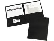 Avery 47988 Two Pocket Embossed Paper Portfolio 30 Sheet Capacity Black 25 Box