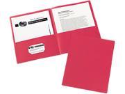 Avery 47989 Two Pocket Embossed Paper Portfolio 30 Sheet Capacity Red 25 Box