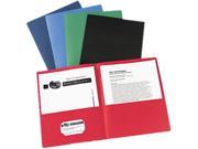 Avery 47993 Two Pocket Portfolio Embossed Paper 30 Sheet Capacity Assorted Colors 25 BX